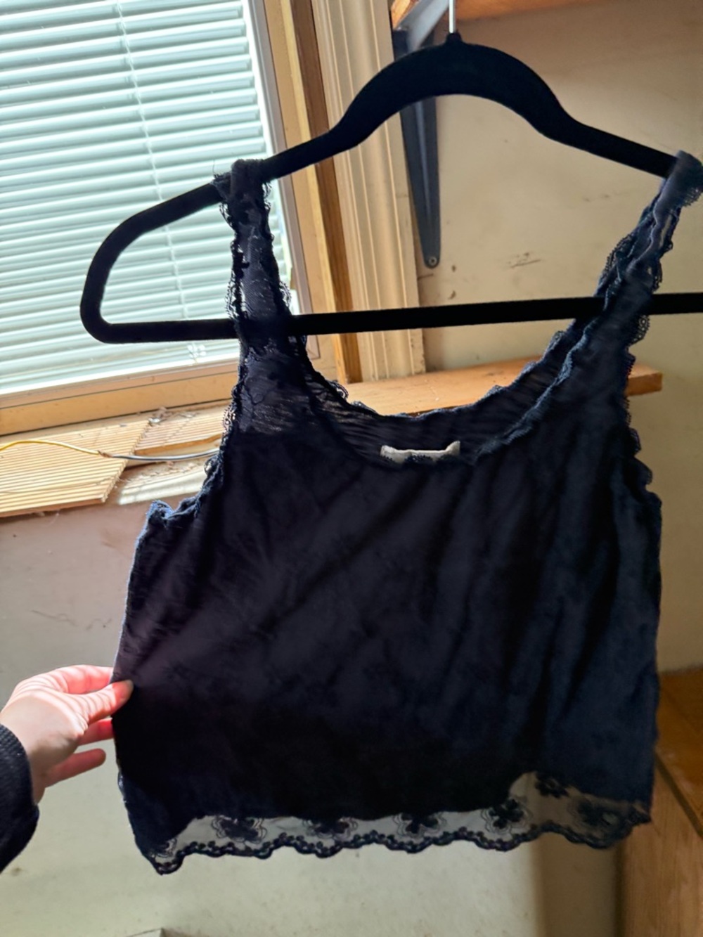 Abercrombie & Fitch Navy Lace Trim Cami